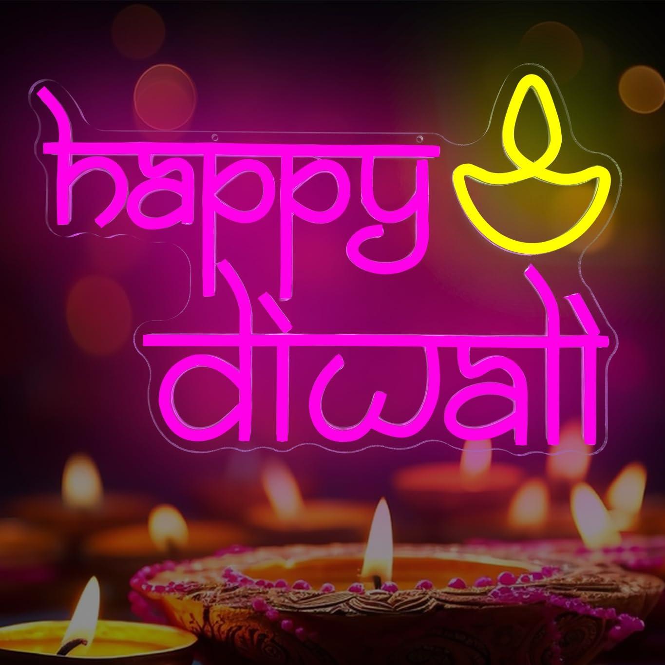 Lighting Decoration For Diwali - Happy Diwali Neon Sign USB Powered