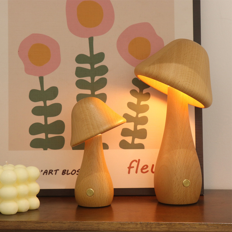 Mushroom Table Lamp - Mushroom Table Lamp Wooden Desk Lamps