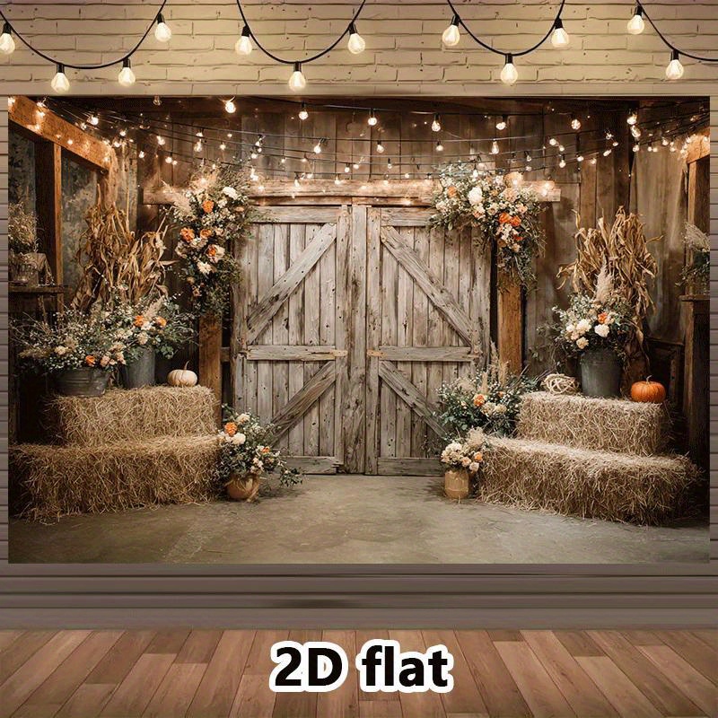 Lighting Decor Photos - 2D Flat, Rustic Barn Tapestry Fall