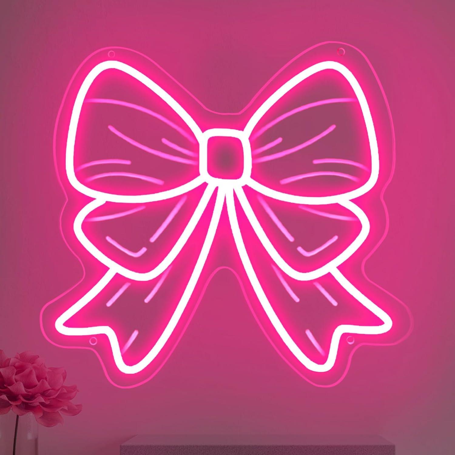 Led Lighting Wall Decor - Bow Neon Signs USB Dimmable LED