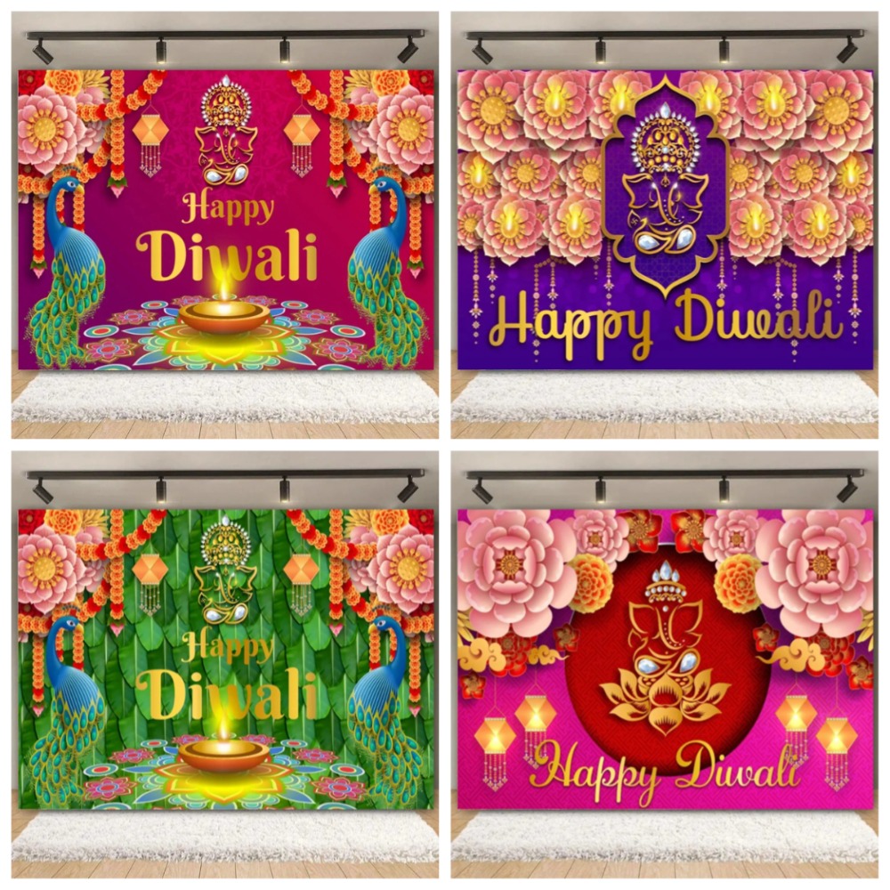 Lighting Decoration For Diwali - Happy Diwali Festival Backdrop Supplies Indian