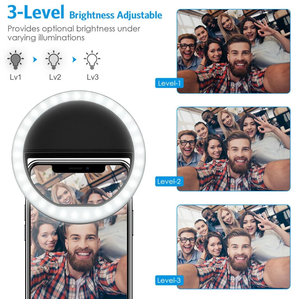 USB Rechargeable LED Selfie Ri - đánh giá và giá Lighting Gallery