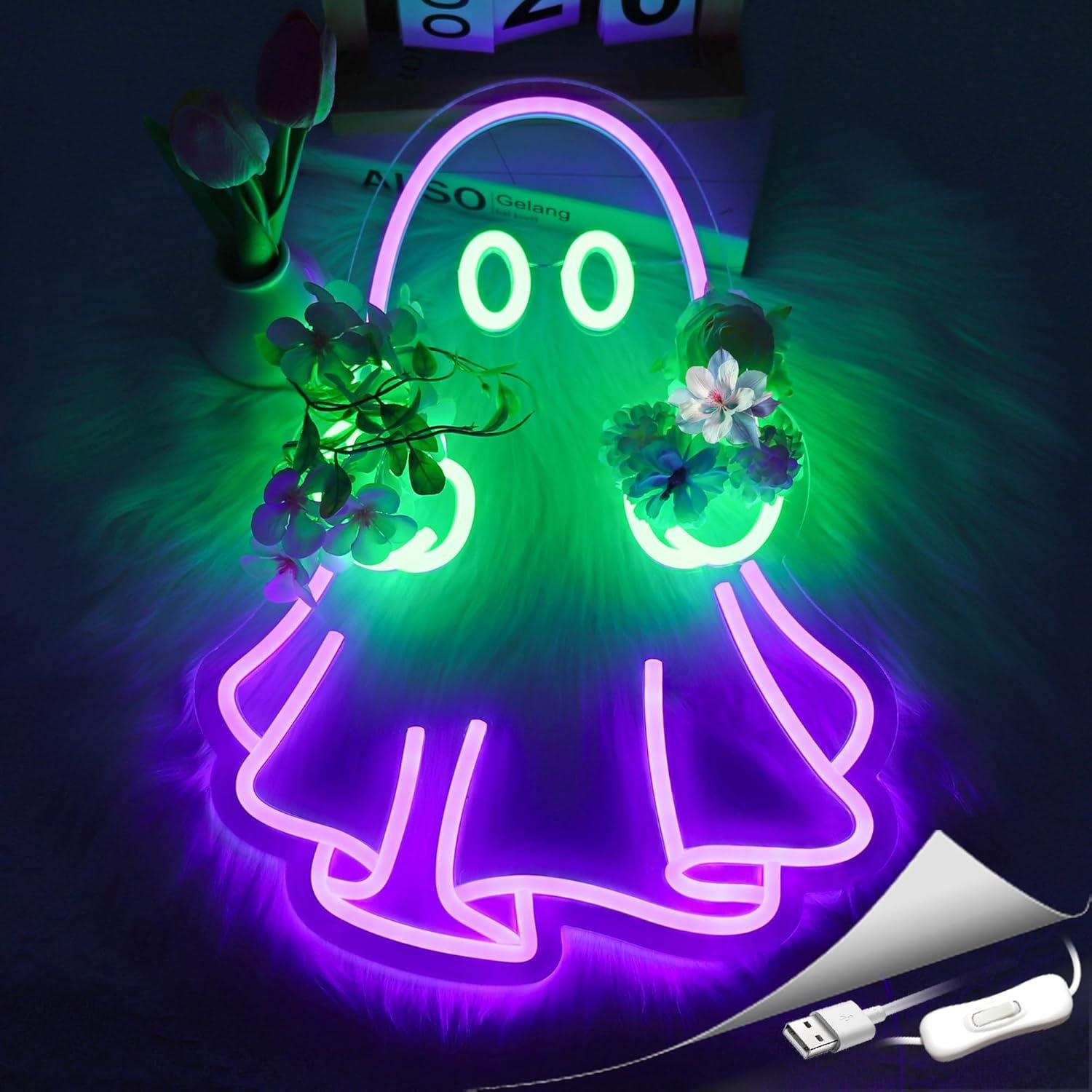 Ghost Neon Sign USB Powered LE - đánh giá và giá Led Lighting Wall Decor