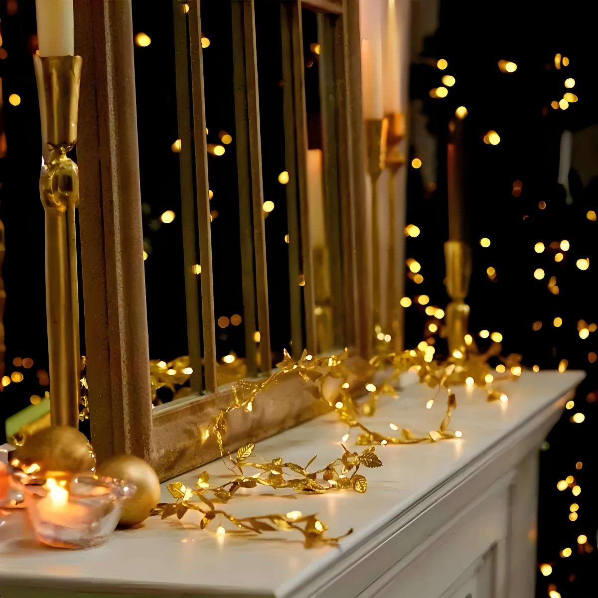 Led Romantic Golden Leaf Fairy - đánh giá và giá Lighting Decoration For Diwali