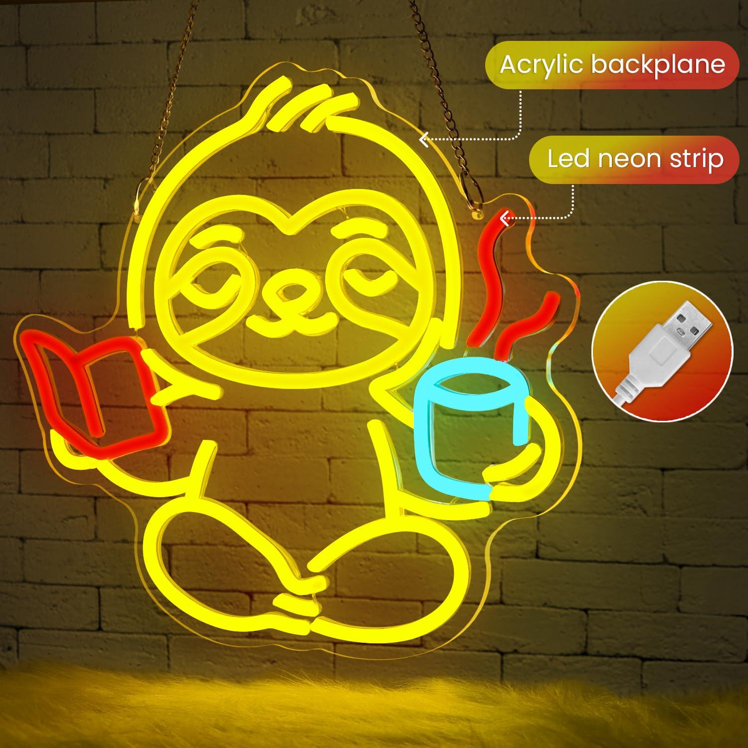 Sloth Neon Sign USB Dimmable L - đánh giá và giá Lighting Decor For Living Room
