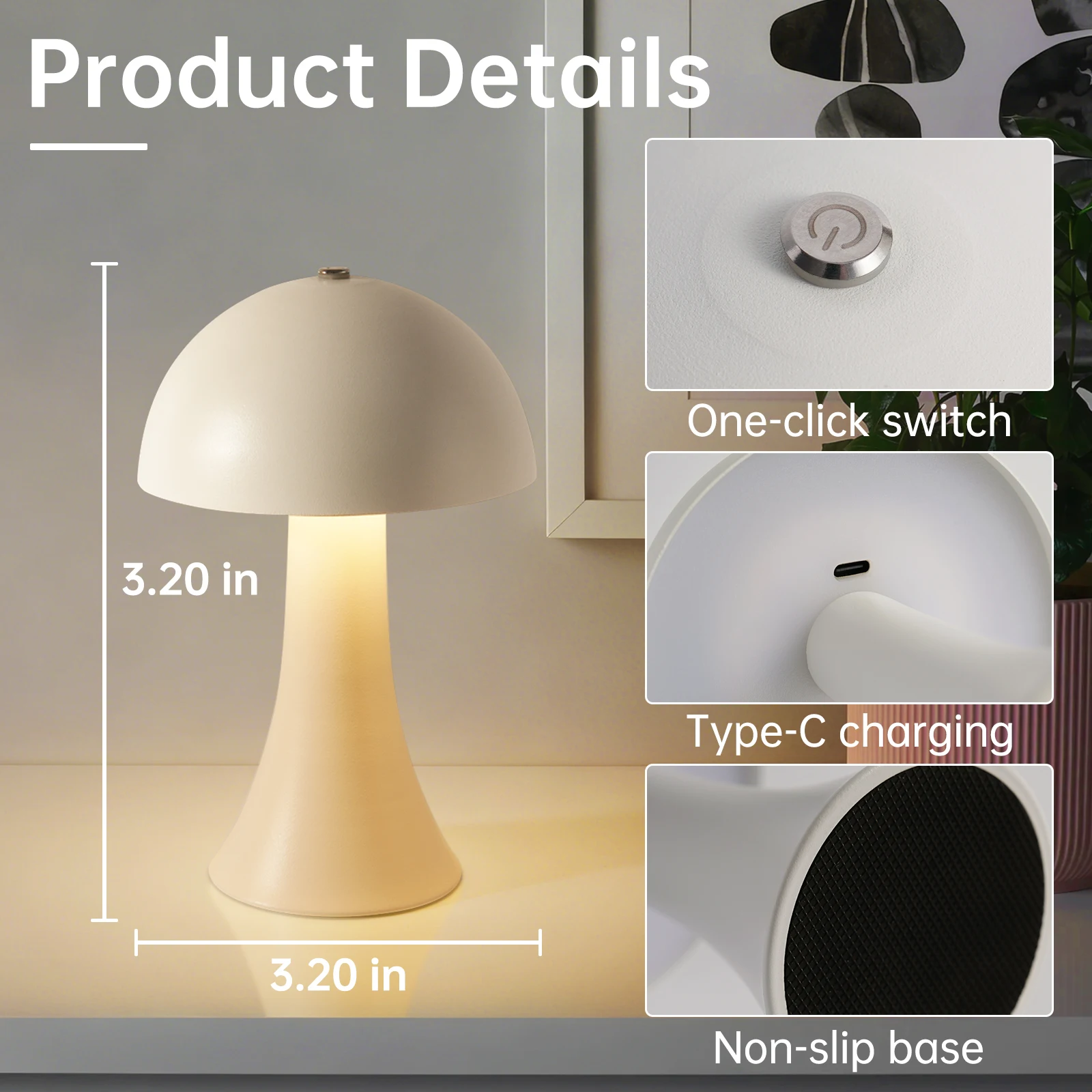 GGbingo Rechargeable New LED T - đánh giá và giá Mushroom Table Lamp