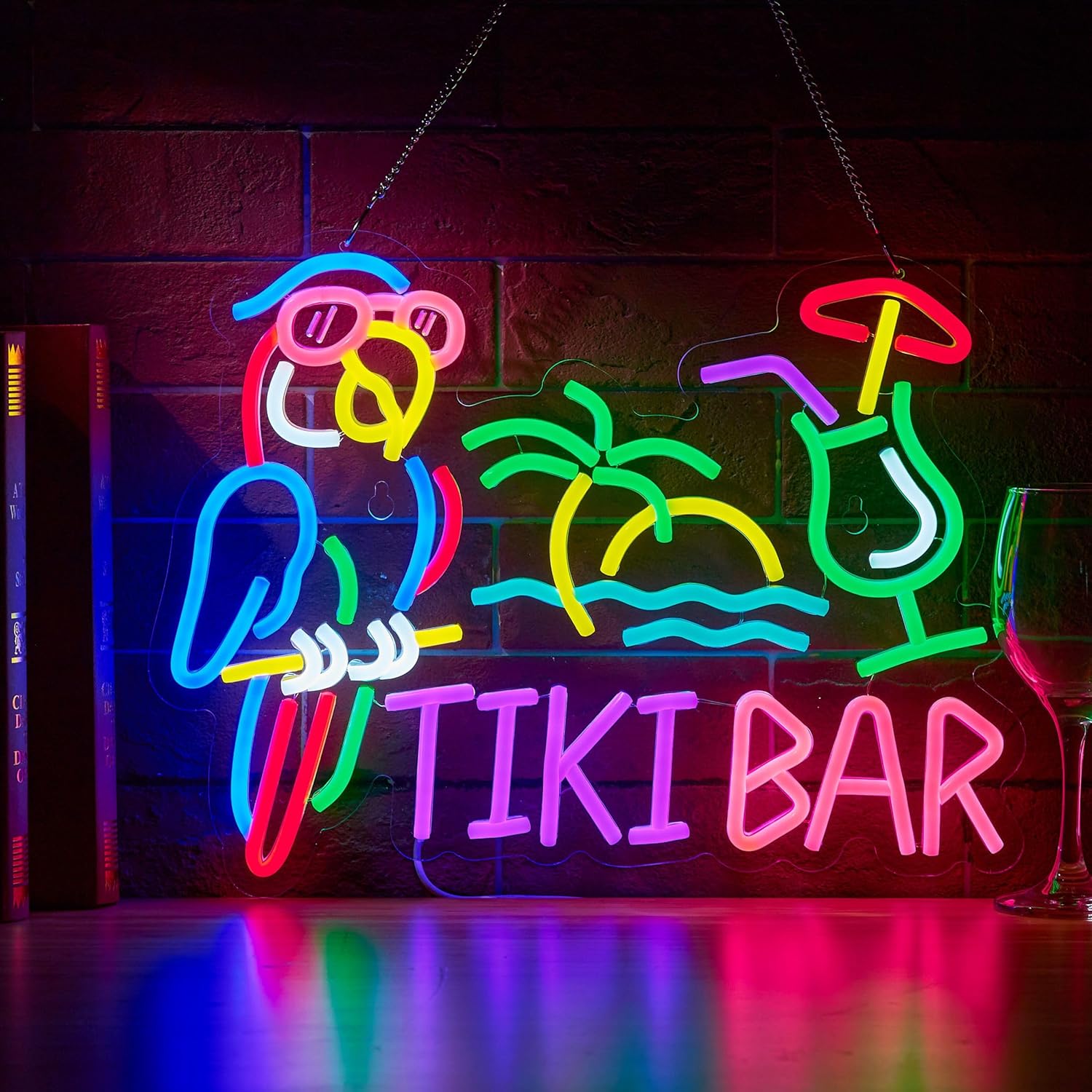 Tiki Bar Parrot Palm Tree Neon - đánh giá và giá Led Lighting Wall Decor