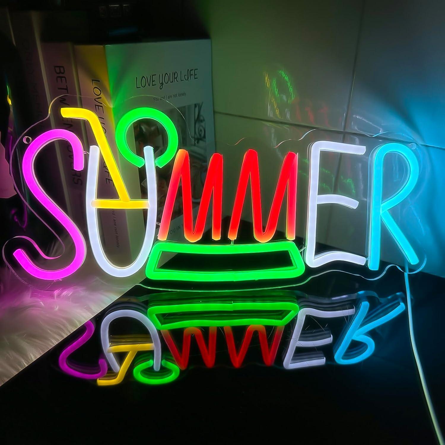Summer Neon Sign USB Powered L - đánh giá và giá Lighting Decor Rentals