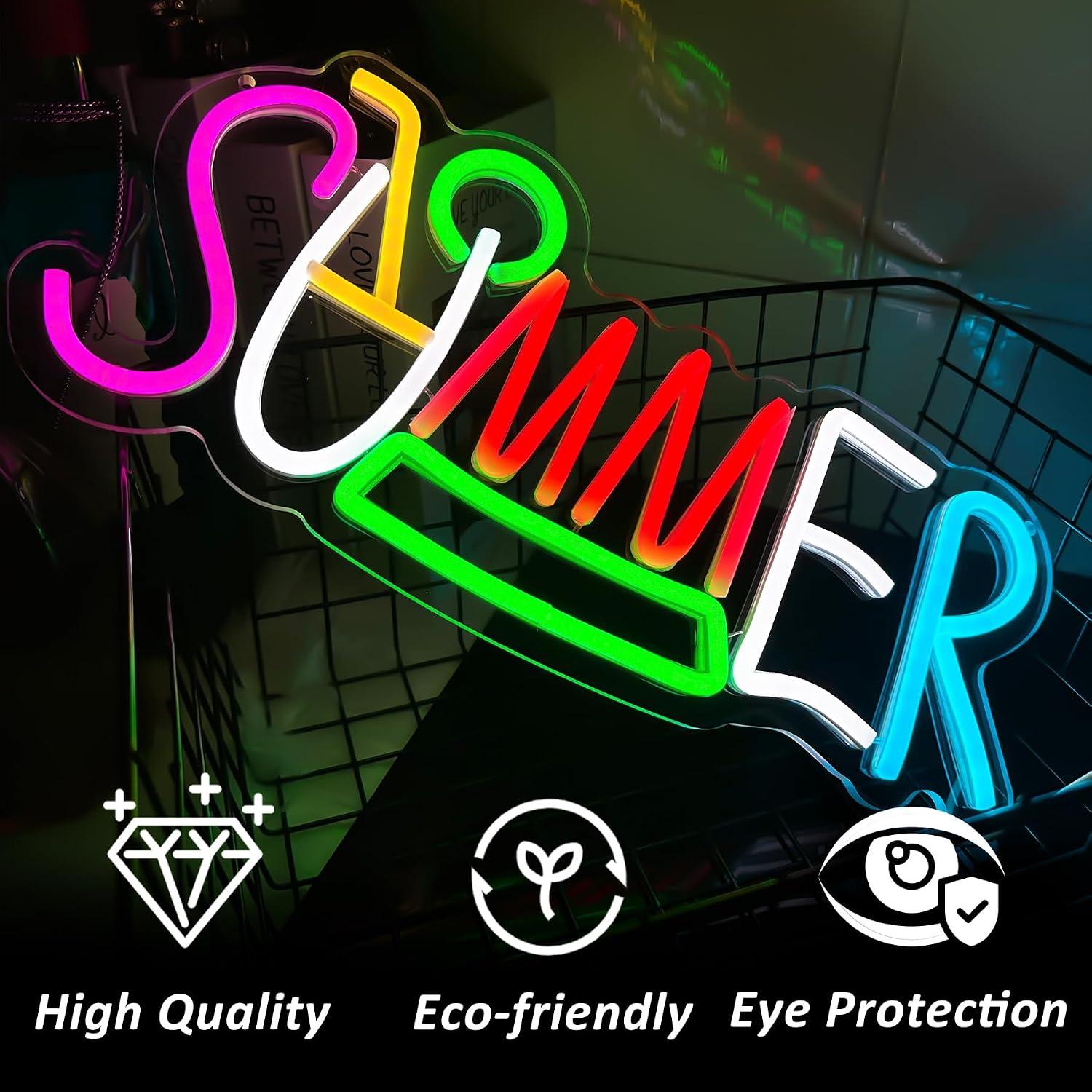 Summer Neon Sign USB Powered L - đánh giá và giá Lighting Decor Rentals
