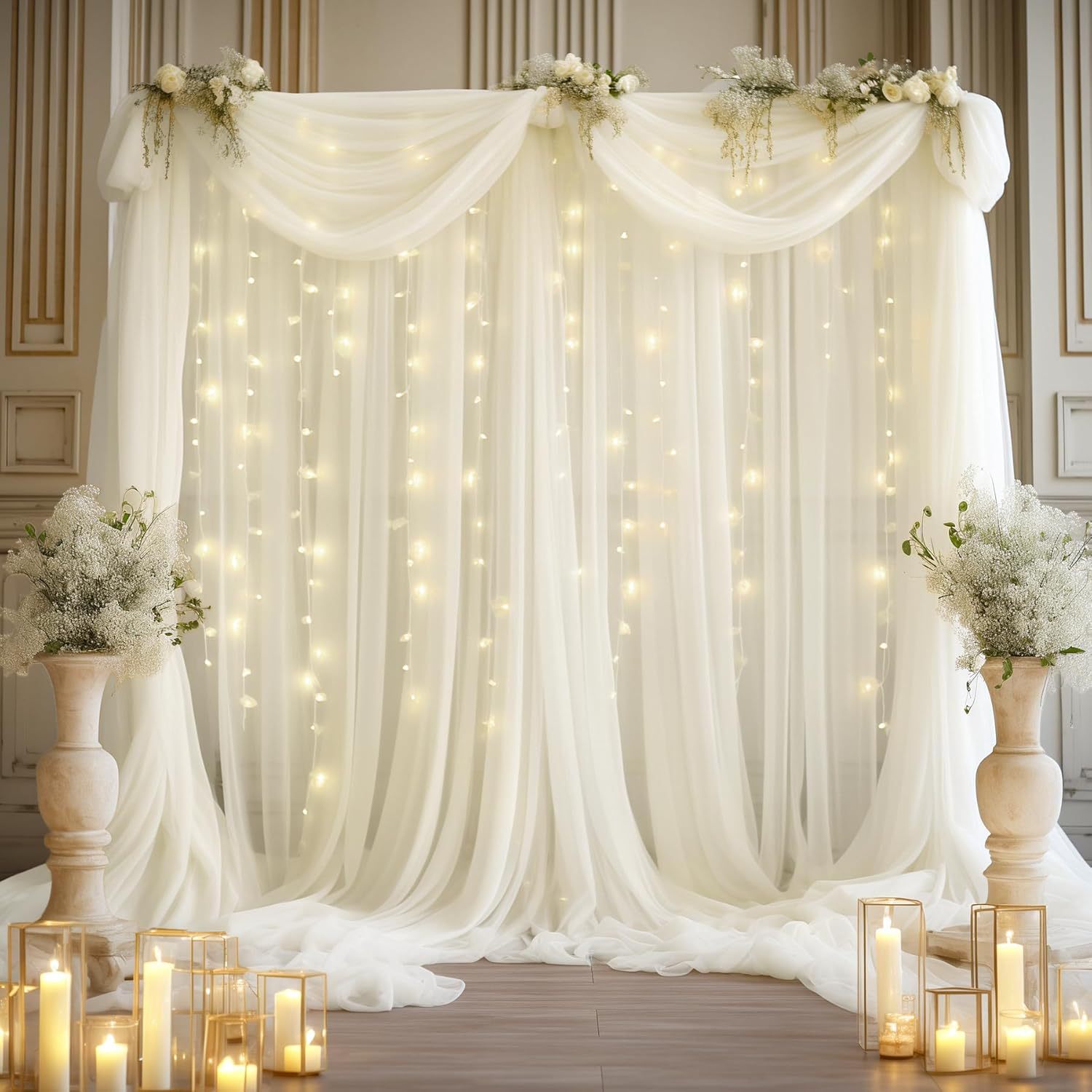1 Pack Wedding Tulle Backdrop  - đánh giá và giá Lighting Decor Photos