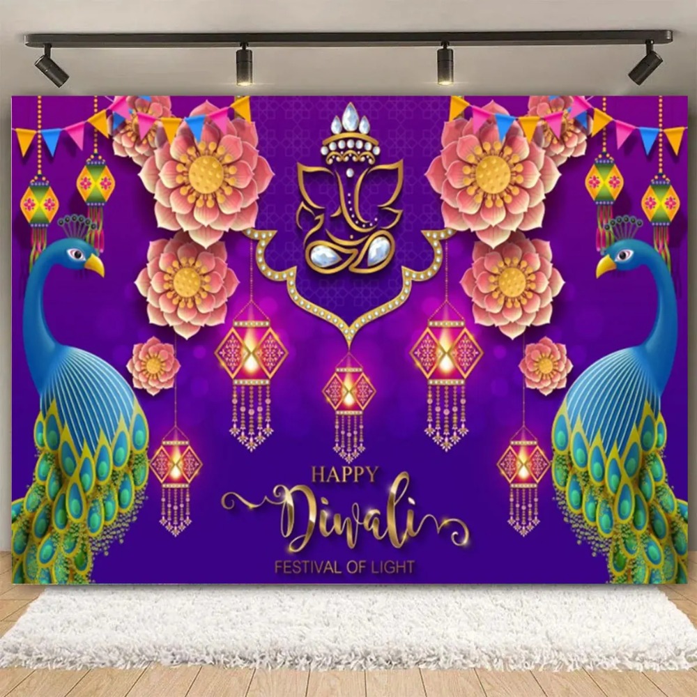 Happy Diwali Festival Backdrop - đánh giá và giá Lighting Decoration For Diwali